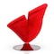 Manhattan Comfort Tulip Swivel Accent Chair in Red and Polished Chrome AC029-RD - alternate 4